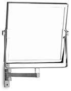 Kamalu - Specchio ingranditore orientabile 20x20cm per alberghi finitura cromata | SP-3592