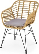 Sedia in rattan K541 natur/grigio