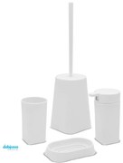 Accessori D'Appoggio "Denver" Set 4 Pezzi In Plastica Bianco