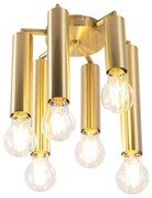 Plafoniera Art Déco oro 6 luci -Tubi