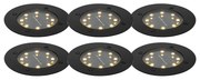 Set di 6 faretti da giardino neri con LED IP65 solari - Terry
