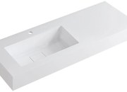 Lavabo integrale a sinistra rettangolare L 120.5 x H 15 x P 46 cm in resina bianco