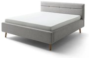 Letto matrimoniale imbottito grigio con contenitore con rete inclusa 160x200 cm Lotte – Meise Möbel