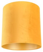 Paralume velluto giallo 40/40/40 interno dorato