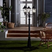 Lampione da giardino, Monza H 225 cm, nero, IP44 INSPIRE