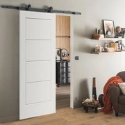 Porta scorrevole Ribera in mdf bianco, L 93 x H 212 cm, con binario Indus Reversibile