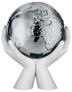 Bongelli preziosi statua moderna scultura mani mondo collezione Globe cm 36 X 27 Argento