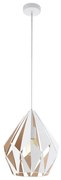 Lampadario Design Carlton 1 bianco paralume bianco E27 Ø31cm EGLO