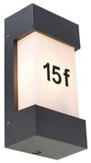 Lampada da parete per esterni grigio scuro IP54 con sensore crepuscolare - Tide
