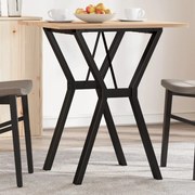 Tavolo da pranzo telaio a y 70x70x75 cm massello pino e ghisa