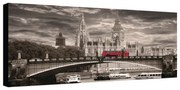 Stampa su tela Westminster e bus rosso, multicolore 140 x 70 cm