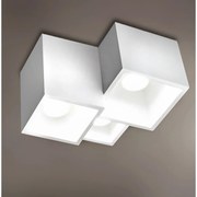 Applique da Soffitto in Gesso Pitturabile, H150mm, 3xGU10 Colore del corpo Bianco