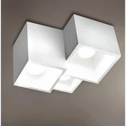 Applique da Soffitto in Gesso Pitturabile, H150mm, 3xGU10 Colore del corpo Bianco