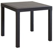 CALIGOLA - set tavolo in alluminio e teak cm 80 x 80 x 74 h con 4 poltrone Alma