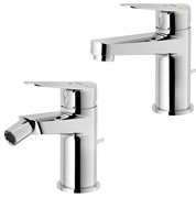Set miscelatori lavabo e bidet Nobili Blues cromati a risparmio idrico
