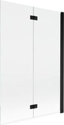 Mexen Mist paratia della doccia a 2 ante destra 120 x 150 cm, trasparente, nero - 8A9-120-002-70-00-P