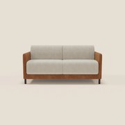 Narciso divano letto design con materasso H18 cm bicolore con struttura in microfibra smacchiabile e imbottiture in elegante tessuto impermeabile T06 cuoio - panna
