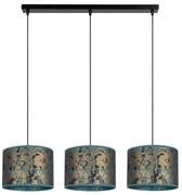 Lampadario su corda REZO 3xE27/60W/230V oro/turchese