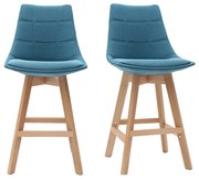 Set di 2 sgabelli da bar scandinavi blu anatra 65 cm MATILDE