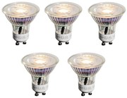 Set di 5 lampadine LED GU10 50mm trasparenti 3,5W 330 lm 3000K