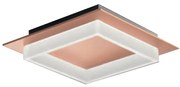 Plafoniera Contemporanea Square Metallo Oro Rosato Led 28W