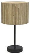 Lampada da tavolo meadow 1lt, paralume in erba naturale e metallo nero