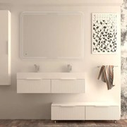 Mobile da bagno sotto lavabo Modula bianco opaco laccato L 120 x H 25 x P 44 cm 1 cassetto, lavabo non incluso