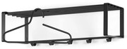 Appendiabiti da parete in metallo nero con ripiano Rex - Spinder Design