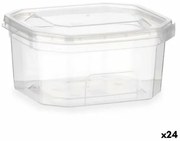 Portapranzo Rettangolare con Coperchio Trasparente polipropilene 370 ml 10,7 x 5,5 x 11,7 cm (24 Unità)