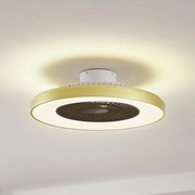 Ventilatore da soffitto Lindby LED Teleo, ottone, DC, silenzioso, Tuya