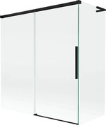 Mexen Rox L paravento da vasca a 2 ante scorrevoli 150 + 70 x 150 cm, trasparente, nero - 8C9L-150-070-70-00