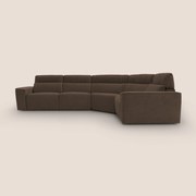 Clark Divano modulare angolare REVERSIBILE con opzione relax elettrico in tessuto smacchiabile impermeabile T17 marrone