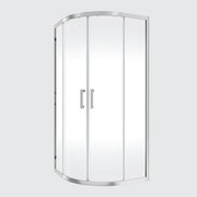 Box doccia con ingresso angolare scorrevole Easy quadrante L 80 x L 80 x H 190 cm in vetro, sp. 6 mm smerigliato cromo