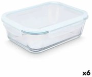 Porta pranzo Trasparente Silicone Vetro Borosilicato 2,8 L 29,5 x 9 x 22,8 cm (6 Unità)