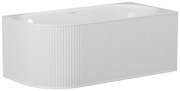 Vasca angolare scanalata 240 litri 170 x 80 x 60 cm Bianco opaco Acrilico Angolo a destra - BARBORI