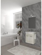 Mobile sottolavabo e lavabo con illuminazione Ginevra rovere bianco L 56 x H 70 x P 42.5 cm, 2 ante