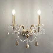 Applique OPERA 37 cm a 2 luci in vetro lavorato a mano Tortora