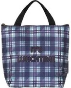 Borsa lunch box tartan blu