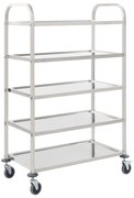 Carrello Da Cucina A 5 Livelli 107x55x147 Cm İn Acciaio Inox /