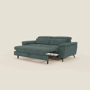Estro Divano 3 posti con pouf estraibile - poggiatesta reclinabili in tessuto impermeabile T14 verde