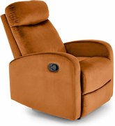 Poltrona reclinabile Wonder in velluto cannella - H98 cm