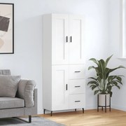 Credenza bianca 69,5x34x180 cm in legno multistrato