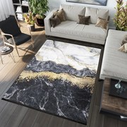 Tappeto nero di tendenza con motivo astratto Larghezza: 120 cm | Lunghezza: 170 cm