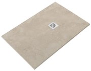Piatto doccia SANYCCES in resina STRATO crema L 70 x L 120 cm