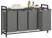 Cesto per la biancheria REX nero/grigio