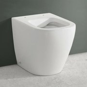 Wc filomuro bianco design quadrato in ceramica con scarico Rimless Kayra
