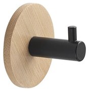 Gedy - Gancio per asciugamani autoadesivo HIMALAYA nero/bambù