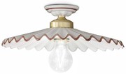 Plafoniera Classica L'Aquila Ottone E Ceramica Decorato Diam. 41Cm Luce E27