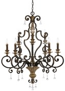 Lampadario Classico Marquette Acciaio Bronzo Heirloom 9 Luci E14