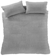 Set copripiumino e federa grigio in crêpe per letto matrimoniale e per letto esteso 230x220 cm Seersucker – Catherine Lansfield